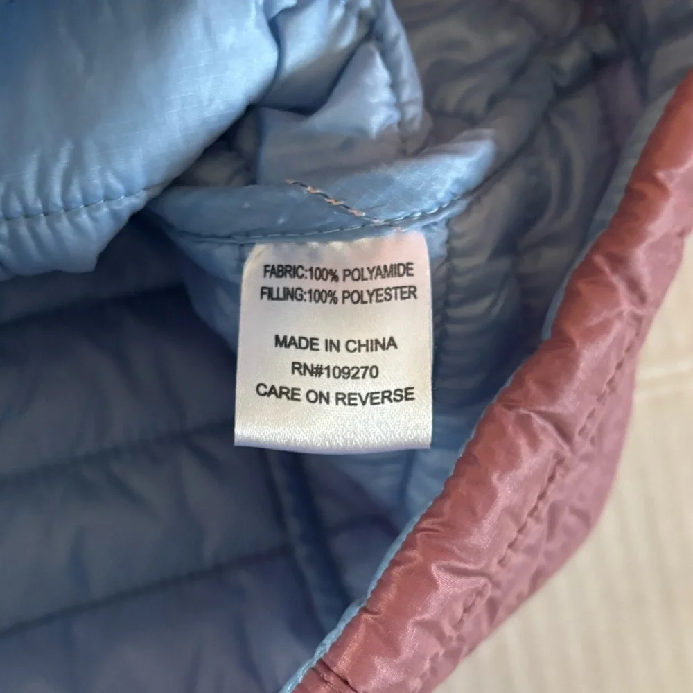 🐕 The Black Dog Lightweight Hooded Puffer Jacket Pink Blue Small - Picture 7 of 10